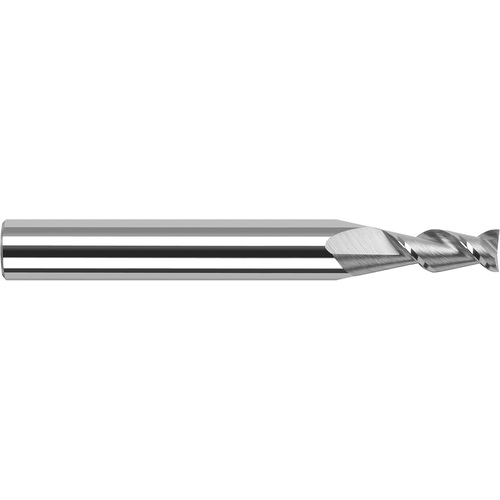High Helix End Mills for Aluminum Alloys - 0.0400″ Cutter Diameter × 0.1200″ Length of Cut Carbide 45° Helix Square End Mill, 2 Flutes