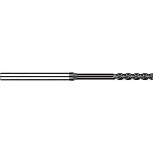 Diamond End Mills for Non-Ferrous Materials - CVD Diamond - 0.0470″ (3/64″) Cutter Diameter × 0.2500″ (1/4″) Length of Cut × 0.4800″ Reach Carbide Square End Mill, 4 Flutes, CVD Diamond Coated