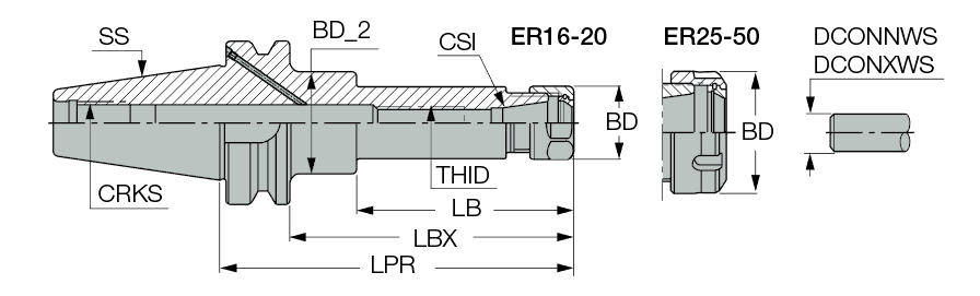 BT40 ER20X 70