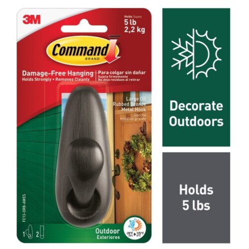 Command Outdoor Large Metal Hook Oil Rubbed Bronze FC13-ORB-AWES